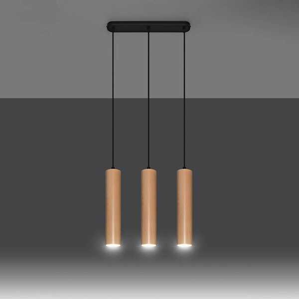 Lampada a Sospensione 3xGU10 in Legno LINO 3