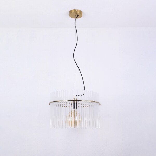 Globo 15698HM - Lampadario a sospensione con filo GORLEY 1xE27/60W/230V diametro 40 cm oro