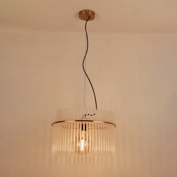 Globo 15698HM - Lampadario a sospensione con filo GORLEY 1xE27/60W/230V diametro 40 cm oro