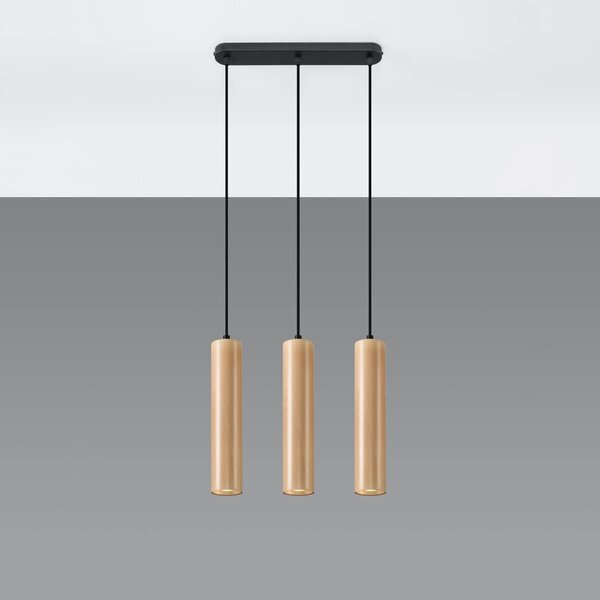 Lampada a Sospensione 3xGU10 in Legno LINO 3