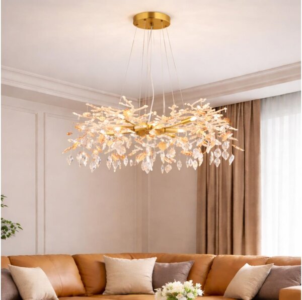 Globo 64132-8 - Lampadario a sospensione con filo DANNA 8xG9/8W/230V diametro 61 cm oro