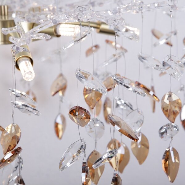 Globo 64132-8 - Lampadario a sospensione con filo DANNA 8xG9/8W/230V diametro 61 cm oro
