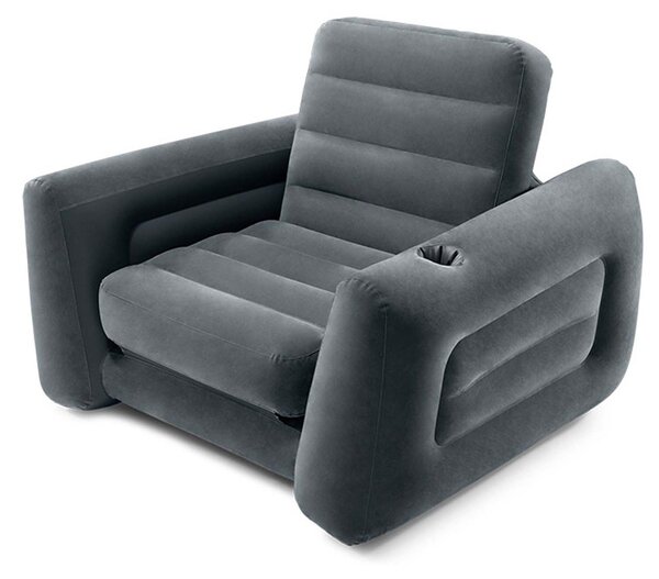 Intex 66551, poltrona gonfiabile pieghevole per una persona, colore grigio