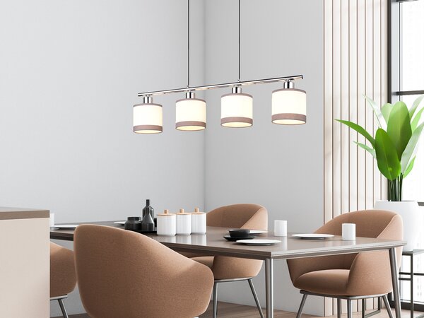 Lampada a sospensione DAVOS argento-tonalità argento-grigio 4xE14x10W metallo dim.: 150x75x12 cm IP20 RL