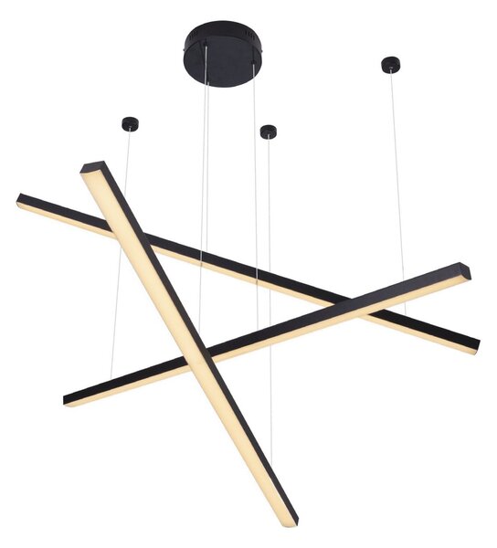 Lampadario a LED TRIO nero 36 W, bianco caldo, 2200 lm, metallo, dimensioni: 150 x 100 x 3,6 cm, IP20, Maxlight
