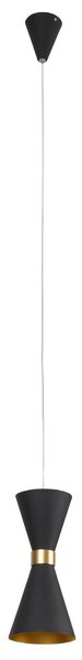 Lampada a sospensione LED CORNET nero-oro 5W, bianco caldo 300 lm, metallo, dimensioni: 130x12x12 cm, IP20, Maxlight