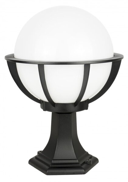 Lampada da giardino a stelo 43 cm sfera bianca o fumé 25 cm 1xE27 nero IP43 SU-MA Kule K 4011/1/KPO 250