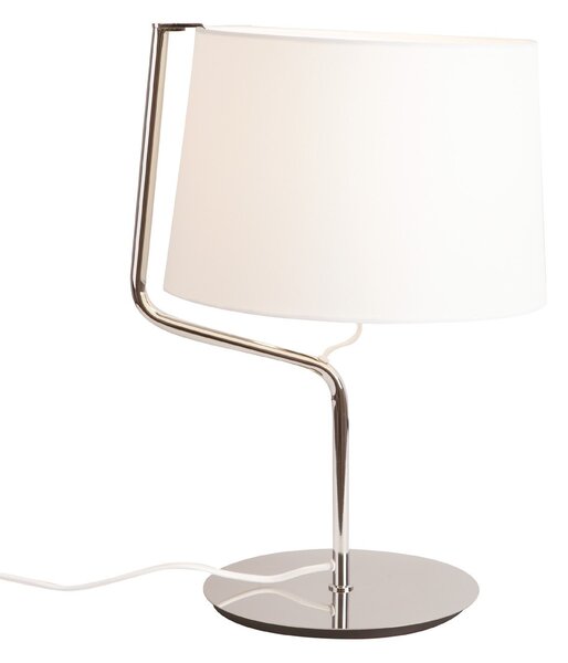 Lampada da tavolo con paralume bianco CHICAGO, cromata bianca, 1xE27x20W, tessuto, dimensioni: 46x32x30 cm, IP20, Maxlight