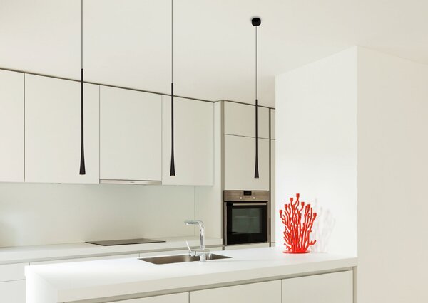 Lampada a sospensione LED COFFEE nera 7W, bianco caldo 218 lm, metallo, dimensioni: 160x3x3 cm, IP20, Maxlight