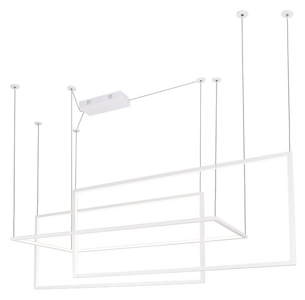 Lampadario a LED GEOMETRIC bianco 72 W, bianco caldo 6400 lm, metallo, dimensioni: 180 x 20 x 20 cm, IP20, Maxlight