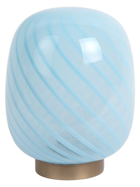 Lampada da tavolo azzurra con paralume in vetro (altezza totale 20 cm) Summer Globe – Leitmotiv