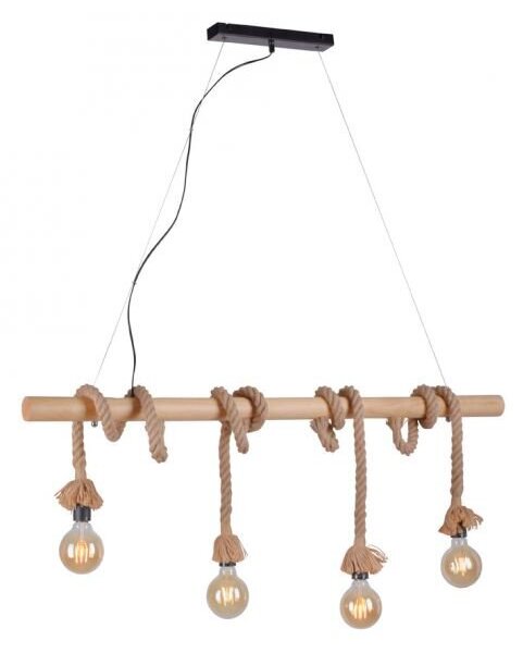 Lampada a sospensione, fascio naturale, corda di canapa, L 100 cm, ROPE