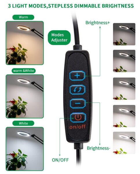 Brilagi - Lampada da tavolo LED dimmerabile con una lente d'ingrandimento LED/12W/5V 3000/4200/6000K nero