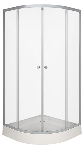 Cabine doccia 90x90 MARWELL Set Crystal Round 90 x 90 x 200 cm - set completo incluso piatto doccia - doccia rotonda con ingresso frontale