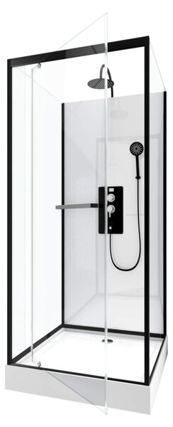 Doccia completa MARWELL cabina doccia prefabbricata City 90x90 x 230 cm - set completo incl. piatto doccia e rubinetto - doccia completa con ingresso anteriore