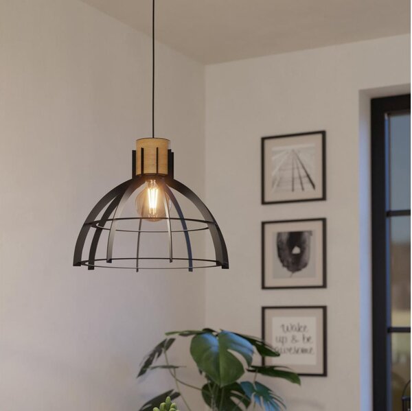 Eglo 43769 - Lampadario a sospensione con filo STILLINGTON 1xE27/40W/230V nero