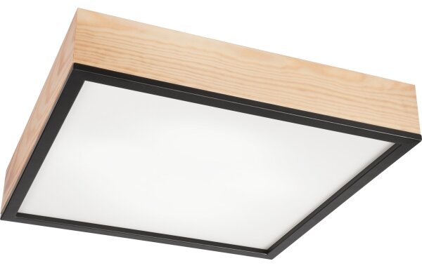 Plafoniera NATURAL SQUARE 4xE27/15W/230V 48x48 cm pino/nero