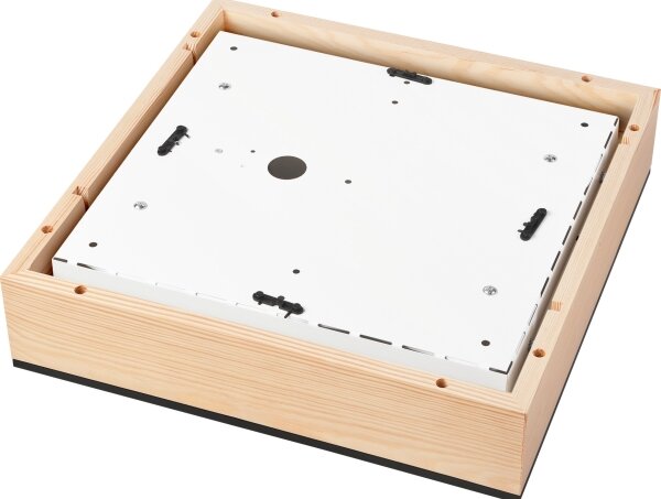 Plafoniera NATURAL SQUARE 4xE27/15W/230V 39x39 cm pino/nero