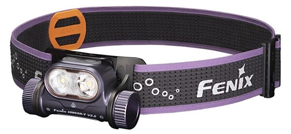 Fenix HM65RTV20PRP - Lampada frontale ricaricabile dimmerabile LED/USB IP68 nero/viola