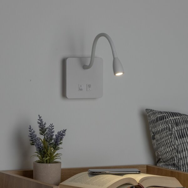 Brilagi - LED Lampada flessibile da muro MAYA Double LED/4W/230V + LED/3W bianco