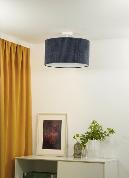 Duolla - Lampadario a plafone CORDUROY 1xE27/15W/230V diametro 40 cm blu scuro
