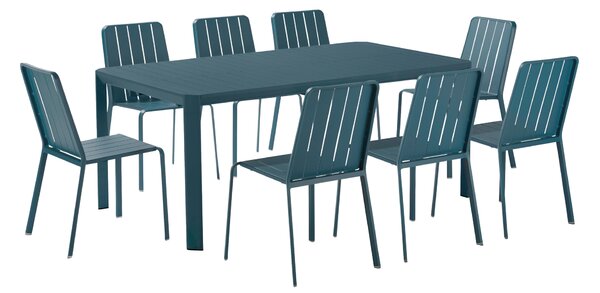 Tavolo da giardino allungabile Idaho NATERIAL in alluminio blu per 8 persone 180/240x100cm