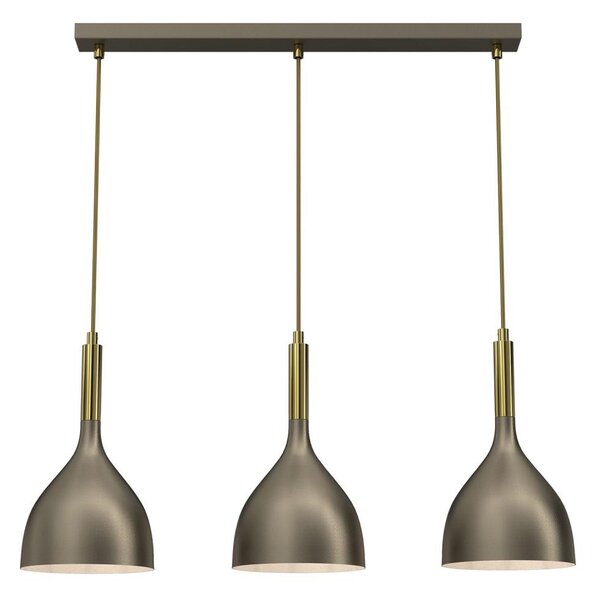 Lampadario a sospensione con filo NOAK 3xE27/15W/230V ottone/oro