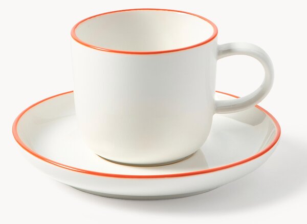 Tazzine da caffè con piattino in porcellana Facile 2 pz