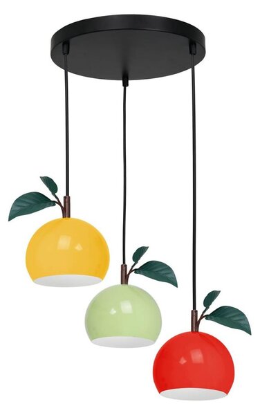 Lampadario a sospensione con filo APPLE 3xE27/15W/230V colorato
