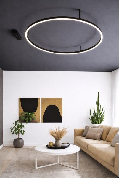 Ideal Lux - Plafoniera LED ORACLE SLIM LED/37W/230V 3000K diam. 70 cm nera