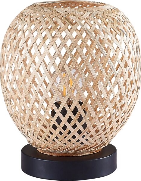 Lampada da tavolo ZANZIBAR 1xE27/20W/230V diametro 18 cm bambù