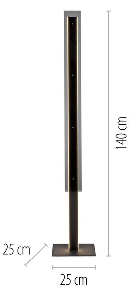 Schöner Wohnen Lampada da terra a LED Lena, dimmerabile, Nero, Soggiorno / Sala da pranzo, Metallo, Moderno, Lampada LED da terra