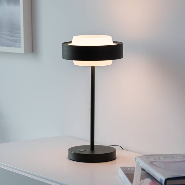 Schöner Wohnen Lampada da tavolo a LED Elmo, dimmerabile, Nero, Soggiorno / Sala da pranzo, Metallo, Moderno, Lampada da tavolo LED