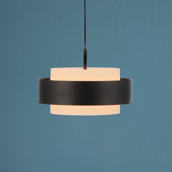 Schöner Wohnen SCHÖNER WOHNEN Lampada a sospensione LED Elmo, nera, 1 luce, 3000 K dimmerabile, Nero, Soggiorno / Sala da pranzo, Metallo, Moderno
