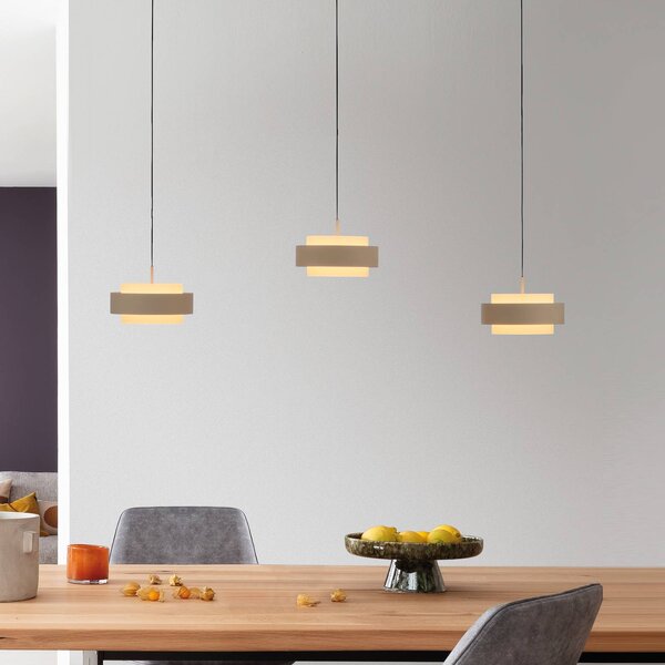 Schöner Wohnen SCHÖNER WOHNEN Lampada LED a sospensione Elmo, Sandbrise, 3 dimmerabile, Crema / Ambra, Soggiorno / Sala da pranzo, Metallo, Moderno