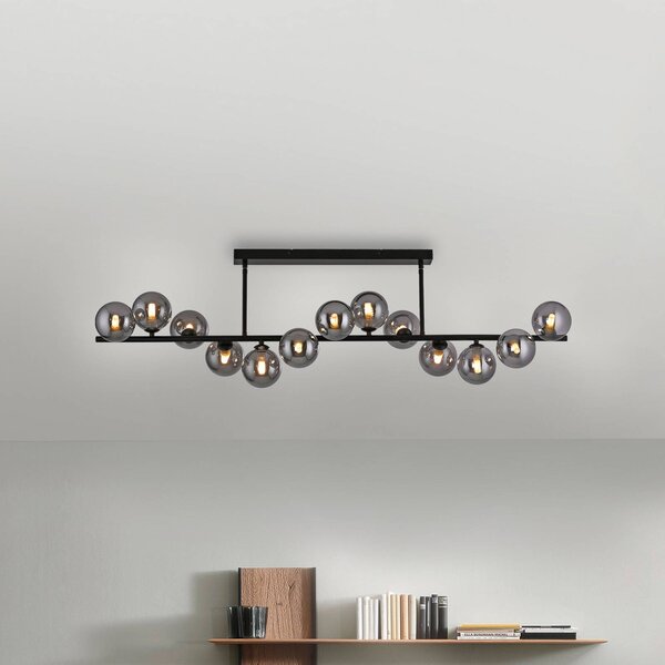 Schöner Wohnen Plafoniera soffitto Dubai, Nero, Soggiorno / Sala da pranzo, Metallo, Moderno, Plafoniera