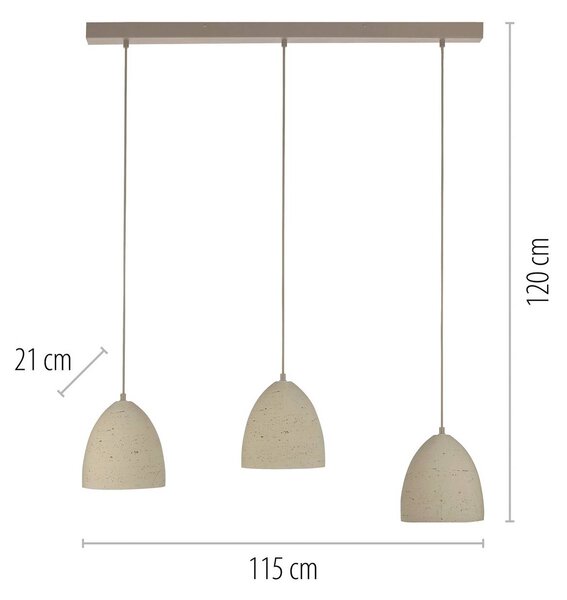 Schöner Wohnen Lampada a sospensione Traventa, dimmerabile, Crema / Ambra, Soggiorno / Sala da pranzo, calcestruzzo / cemento, Mediterraneo, Lampada a sospensione