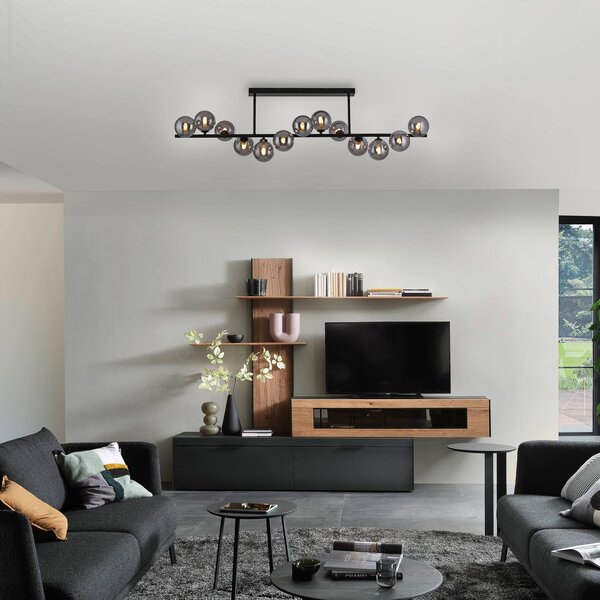 Schöner Wohnen Plafoniera soffitto Dubai, Nero, Soggiorno / Sala da pranzo, Metallo, Moderno, Plafoniera