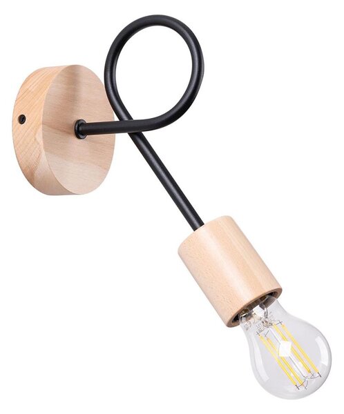 Sollux SL.1476 - Applique EMBER 1xE27/15W/230V nero/beige/faggio