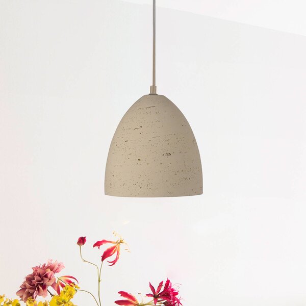 Schöner Wohnen Lampada a sospensione Traventa, dimmerabile, Crema / Ambra, Soggiorno / Sala da pranzo, calcestruzzo / cemento, Mediterraneo, Lampada a sospensione