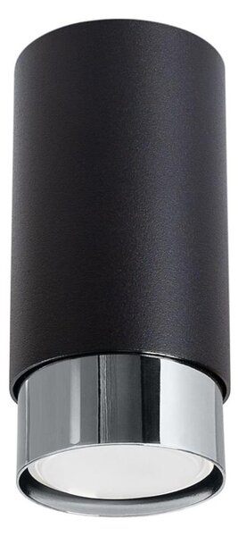 Sollux SL.1408 - Faretto NERO 1xGU10/10W/230V 12,5 cm nero/cromo lucido