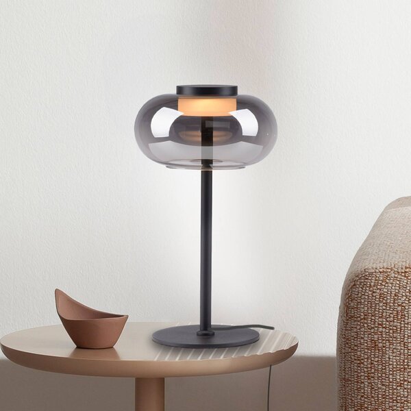 Schöner Wohnen Lampada da tavolo a LED Sia, Alluminio / Grigio / Zincato, Soggiorno / Sala da pranzo, Vetro, Moderno, Lampada da tavolo LED