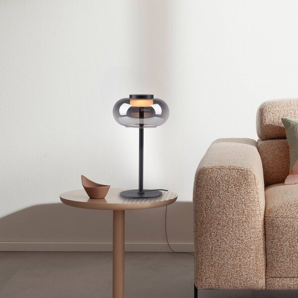 Schöner Wohnen Lampada da tavolo a LED Sia, Alluminio / Grigio / Zincato, Soggiorno / Sala da pranzo, Vetro, Moderno, Lampada da tavolo LED