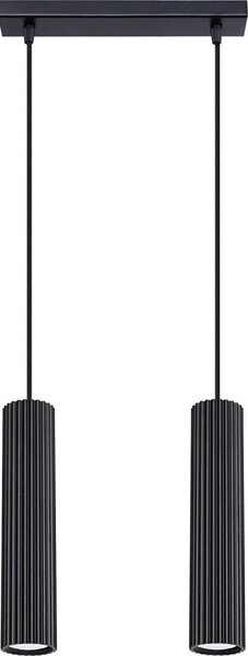 Sollux SL.1574 - Lampadario a sospensione con filo KARBON 2xGU10/10W/230V nero