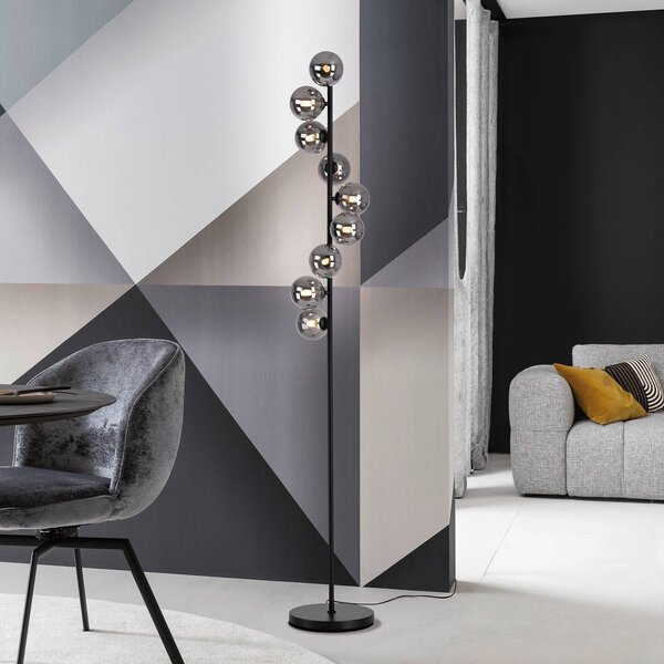 Schöner Wohnen Lampada da terra Dubai, Nero, Soggiorno / Sala da pranzo, Metallo, Moderno, Lampada da terra