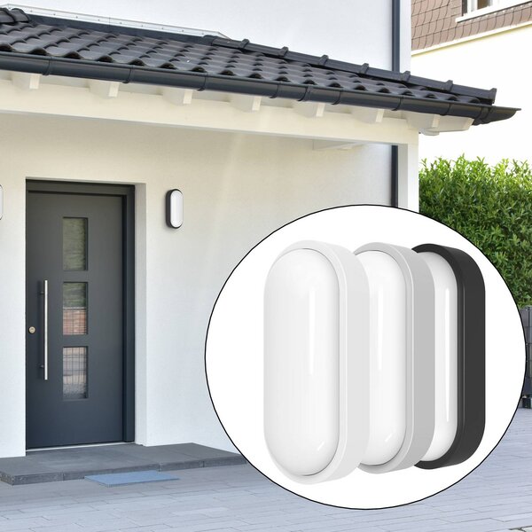MEGATRON Applique da esterni LED Zella Neo XL Sensor, grigio, IP54 dimmerabile, Alluminio / Grigio / Zincato, Corridoio, Plastica
