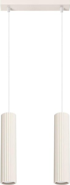 Sollux SL.1593 - Lampadario a sospensione con filo KARBON 2xGU10/10W/230V color crema