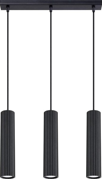 Sollux SL.1575 - Lampadario a sospensione con filo KARBON 3xGU10/10W/230V nero