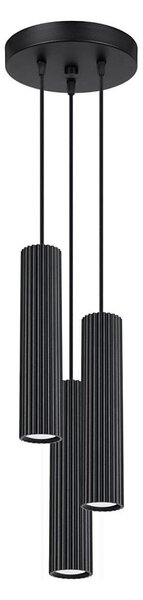 Sollux SL.1576 - Lampadario a sospensione con filo KARBON 3xGU10/10W/230V nero