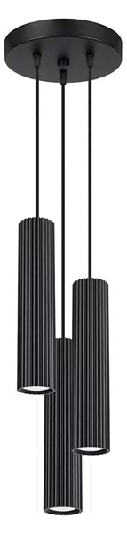 Sollux SL.1576 - Lampadario a sospensione con filo KARBON 3xGU10/10W/230V nero